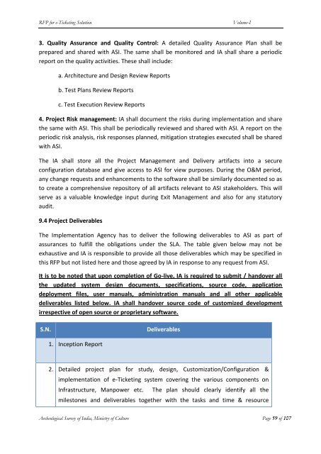 Request for Proposal for e Ticketing Project - Archaeological Survey ...