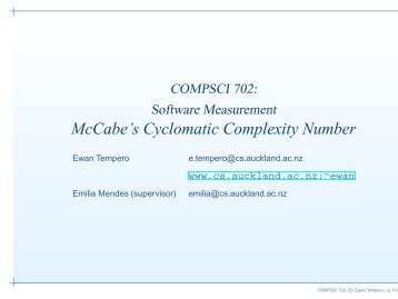 McCabe's Cyclomatic Complexity Number