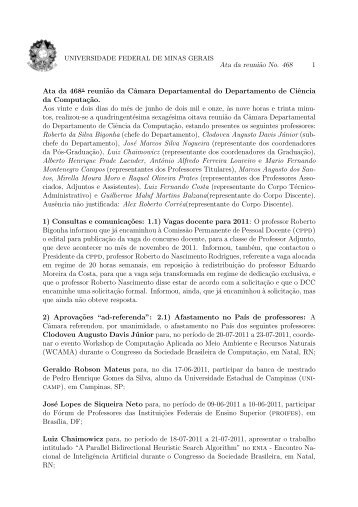 468 - Departamento de Ciência da Computação da UFMG