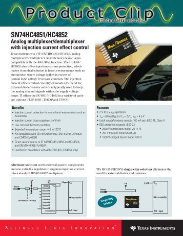 SN74HC4851/HC4852 Product Clip - Texas Instruments