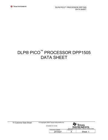 DPP1505 DLP Pico Processor Data Sheet - Texas Instruments