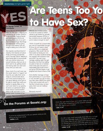 Are Teens Too Young to Have Sex? - Answer