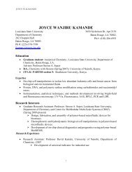 joyce wanjiru kamande - LSU Department of Chemistry: Robin L ...