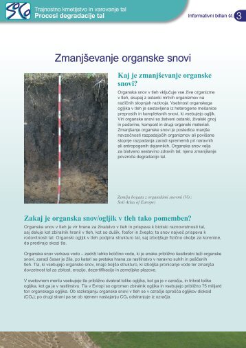 Zmanjševanje organske snovi - agrilife - Europa