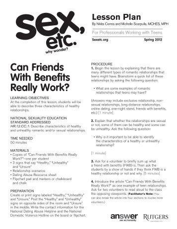 Can Friends With Benefits Really Work? - Answer