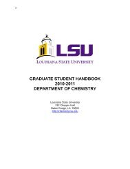 Graduate Handbook - LSU Department of Chemistry: Robin L ...