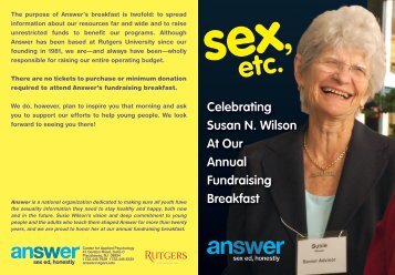 Celebrating Susan N. Wilson At Our Annual Fundraising ... - Answer
