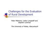 Challenges for the evaluation of rural development - agrilife