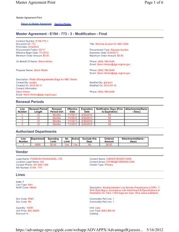 Renewal - Division of Purchases and Supply - Commonwealth of ...