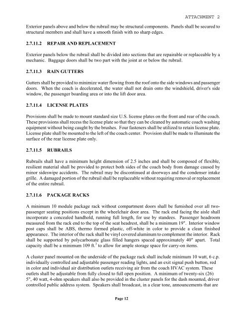 attachment 2 section i ? technical specifications commuter coach ...