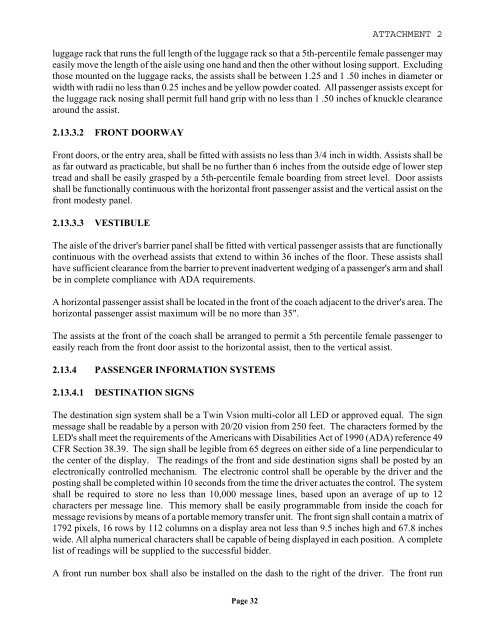 attachment 2 section i ? technical specifications commuter coach ...