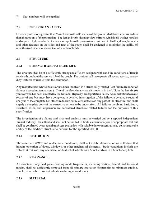 attachment 2 section i ? technical specifications commuter coach ...