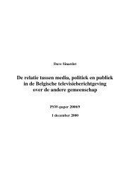 De relatie tussen media, politiek en publiek in de Belgische ...
