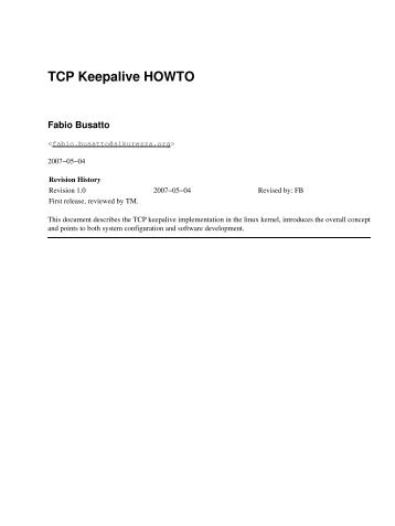TCP Keepalive HOWTO - The Linux Documentation Project
