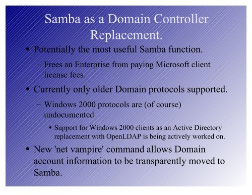 Samba in the Enterprise : Samba 3.0 and beyond - FTP site. - Samba