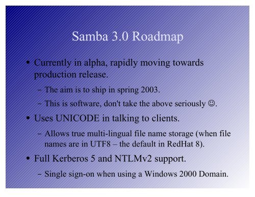 Samba in the Enterprise : Samba 3.0 and beyond - FTP site. - Samba