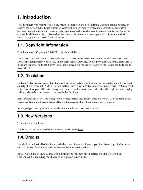 The Webcam HOWTO - The Linux Documentation Project