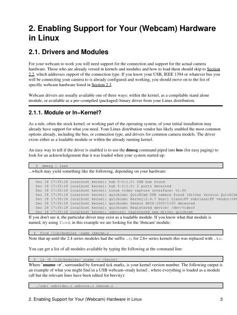 The Webcam HOWTO - The Linux Documentation Project