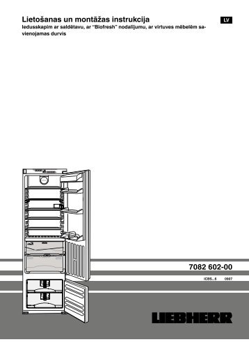 Lietošanas un montāžas instrukcija 7082 602-00 - Liebherr