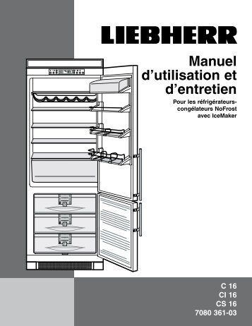 Manuel d'utilisation et d'entretien - Liebherr