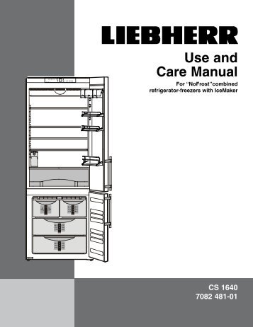 Use and Care Manual - Liebherr