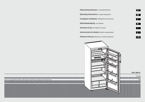 7081 898-01 TR Gebruiksaanwijzing voor koelkast - Liebherr