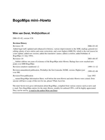 BogoMips mini-Howto - The Linux Documentation Project