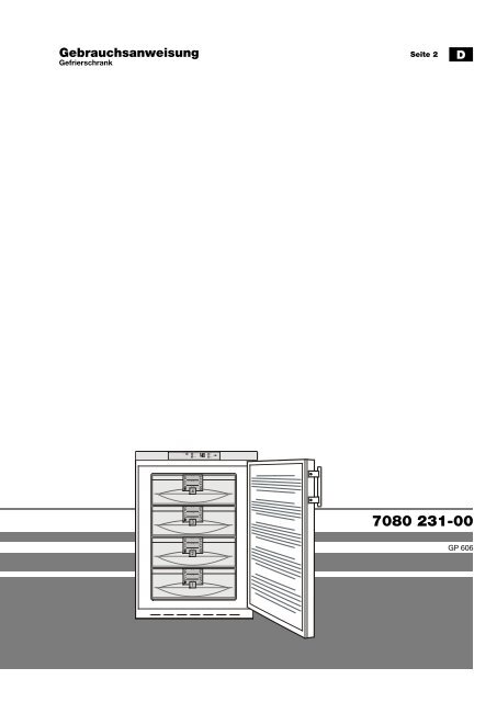 Liebherr Gefrierschrank Bedienungsanleitung