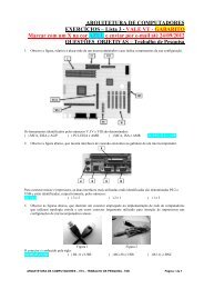 ARQUITETURA DE COMPUTADORES EXERCÍCIOS – Lista 3 ...