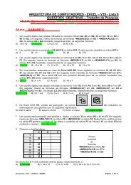 ARQUITETURA DE COMPUTADORES - EXCEL – VT6 - Lista 6 ...