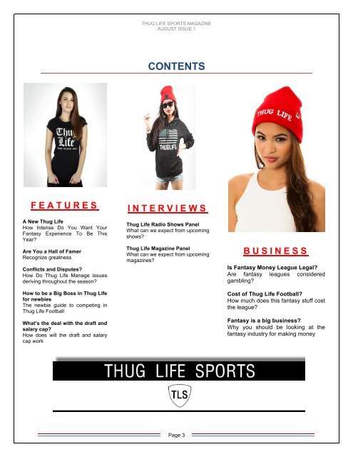 THUG LIFE SPORTS MAGAZINE