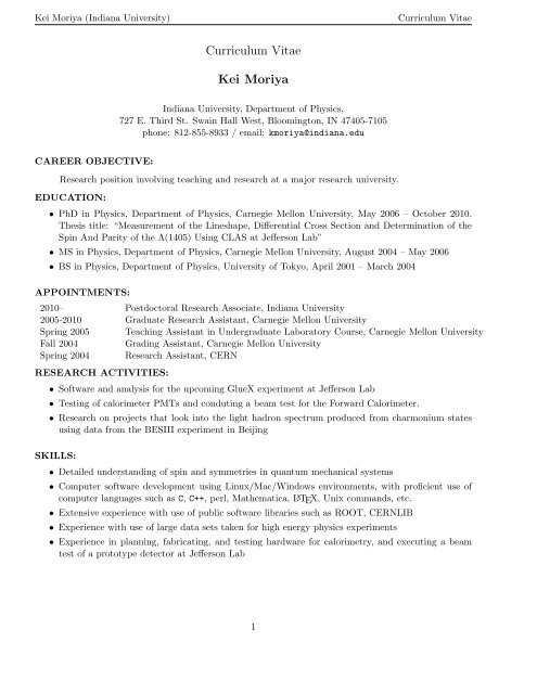 CV - Indiana University