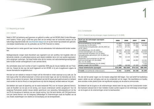 Hoofdstuk 1: Coperfin: De vooruitgang 2008 - Fiscus.fgov.be