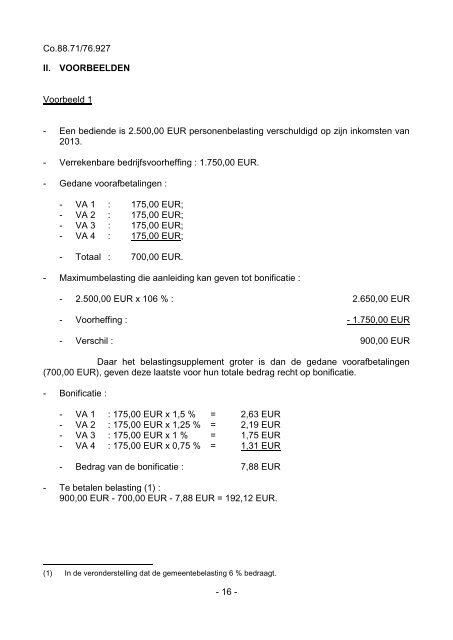 Voorafbetalingen - Aanslagjaar 2014 - Fiscus.fgov.be