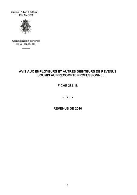 Service Public Fédéral - Fiscus.fgov.be