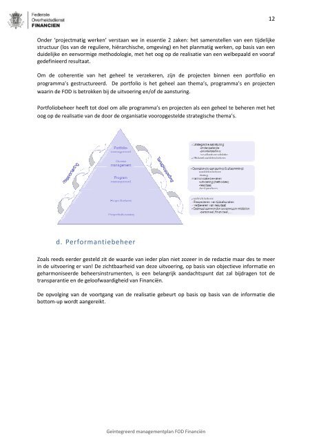 Geïntegreerd Managementplan 2010 - Fiscus.fgov.be