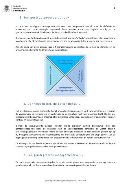 Geïntegreerd Managementplan 2010 - Fiscus.fgov.be