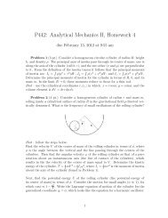 P442: Analytical Mechanics II, Homework 4