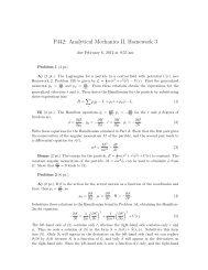 P442: Analytical Mechanics II, Homework 3