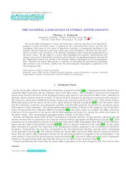 the maxwell lagrangian in purely affine gravity - Department of ...