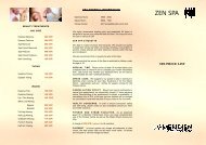 Zen Spa Pricelist - Linara Travel
