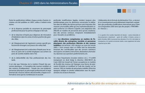 Rapport d'activités 2005 - Fiscus.fgov.be