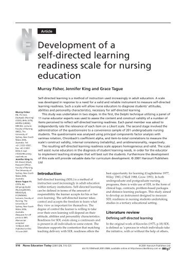 Development of a self-directed learning readiness scale for nursing ...