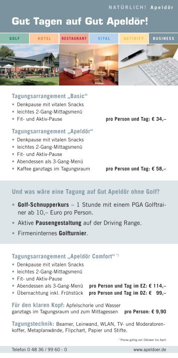 Gut Tagen auf Gut Apeldör! - Golf Club Gut Apeldoer