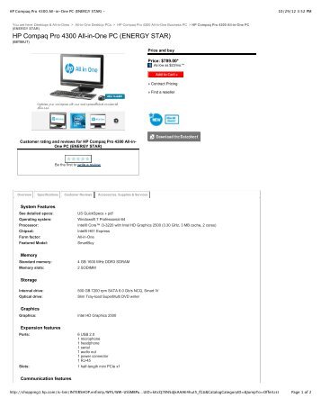 HP Compaq Pro 4300 All-in-One PC (ENERGY STAR) - - Walmart