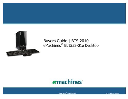 eMachines EL1352-01e Desktop v1.1.xlsx - Walmart