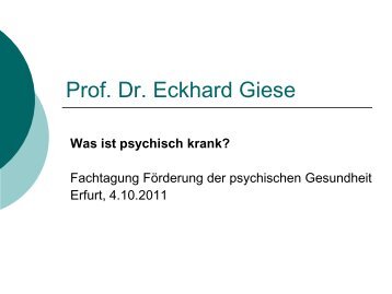 Prof. Dr. Eckhard Giese - Agethur