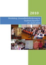 Workshop „Gesundheitsförderung im Stadtteil/Quartier“ 25 ... - Agethur