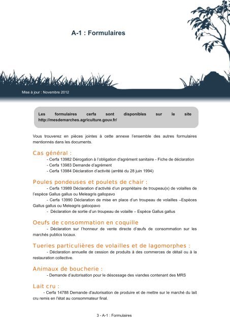 A-1 : Formulaires - DRAAF Rhône-Alpes