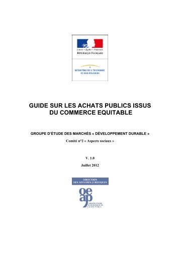 le guide sur les achats publics issus du commerce équitable